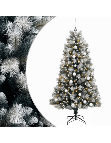 Albero di Natale artificiale con rami snodati e palline 240 cm