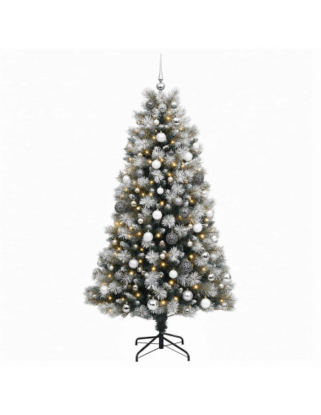 Albero di Natale artificiale con rami snodati e palline 240 cm