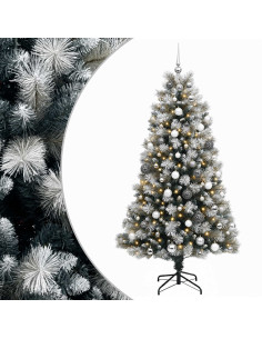Albero di Natale artificiale con rami snodati e palline 210 cm 2