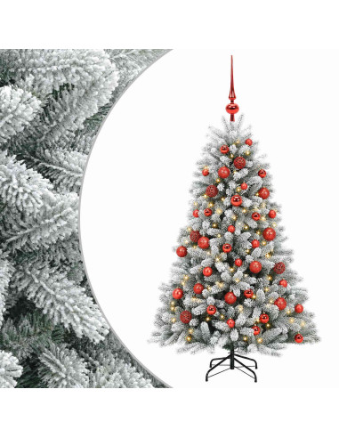 Albero di Natale Artificiale con Palline 120 cm 150 LED