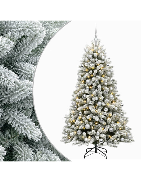 Albero di Natale Artificiale con Palline 180 cm 300 LED