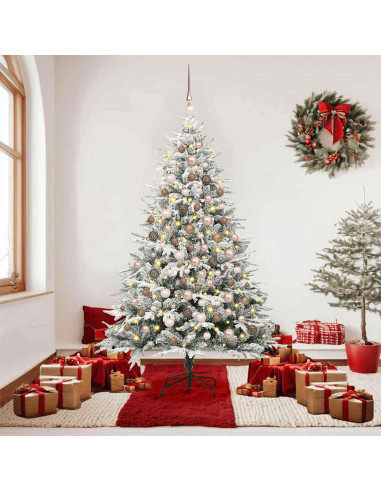 Albero di Natale Artificiale Pre-illuminato con Set di Palline