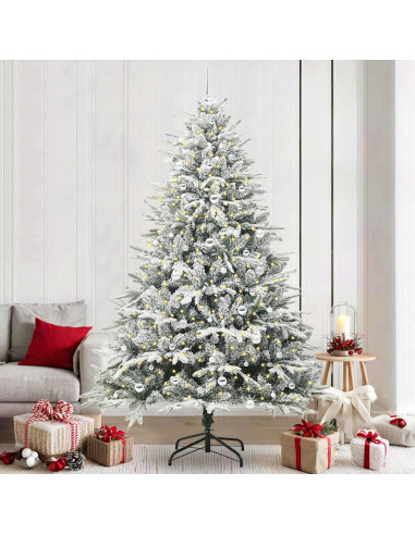 Albero di Natale Artificiale Pre-illuminato con Set di Palline