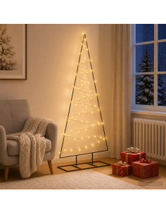 Albero di Natale in metallo KUOPIO 180 cm Bianco caldo Acciaio