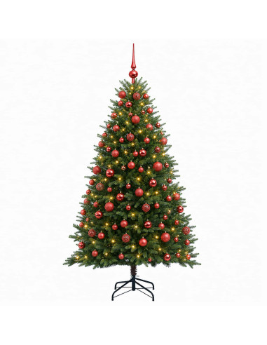 Albero di Natale Artificiale con Palline 240 cm 300 LED