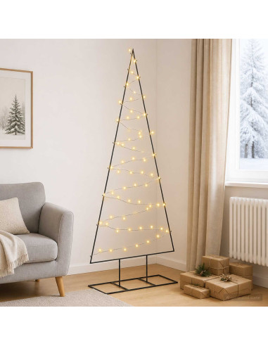 Albero di Natale in metallo KUOPIO 180 cm Bianco caldo Acciaio