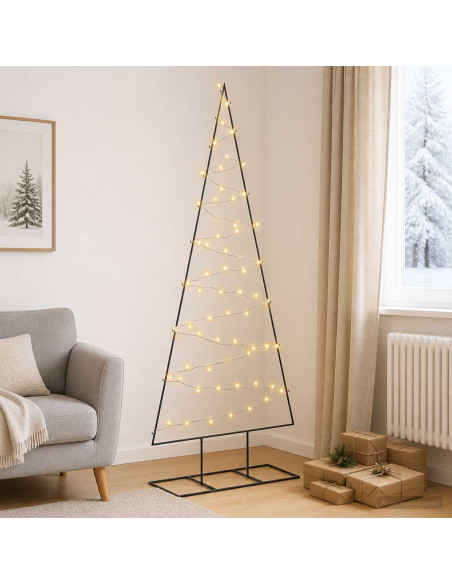 Albero di Natale in metallo KUOPIO 180 cm Bianco caldo Acciaio