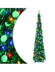 Albero di Natale LED pop-up con stella 120 cm 50 LED PET Verde 2
