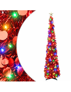 Albero di Natale LED pop-up con stella 180 cm 100 LED PET Rosso 2
