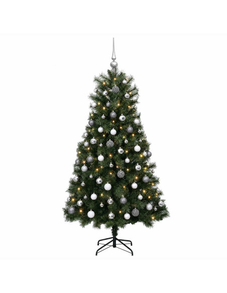 Albero di Natale artificiale con rami snodati e palline 120 cm