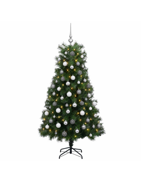 Albero di Natale artificiale con rami snodati e palline 240 cm