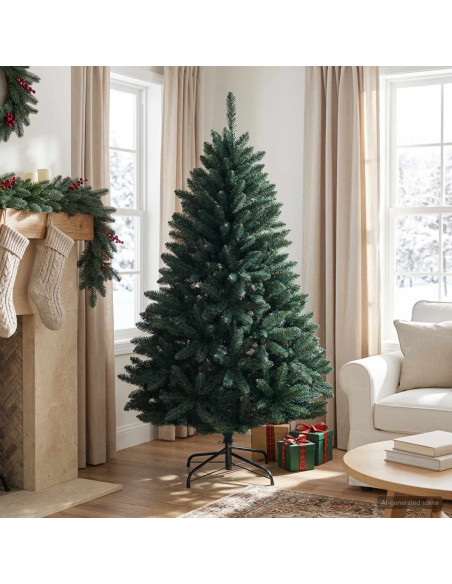Albero di Natale Artificiale con Rami Pieghevoli 150 cm PVC