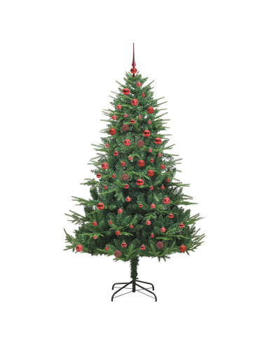 Albero di Natale Artificiale Pre-illuminato con Set di Palline