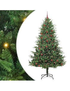 Albero di Natale Artificiale Pre-illuminato con Set di Palline 2