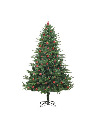 Albero di Natale Artificiale Pre-illuminato con Set di Palline