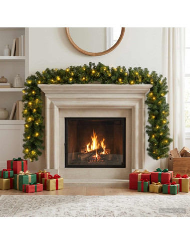 Ghirlanda di Natale Verde 270 cm PVC 50 LED
