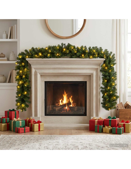 Ghirlanda di Natale Verde 270 cm PVC 50 LED