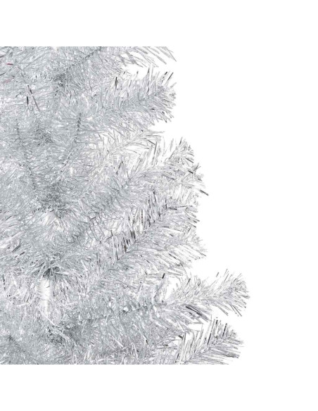Albero di Natale Preilluminato con Palline Argento 180 cm PET