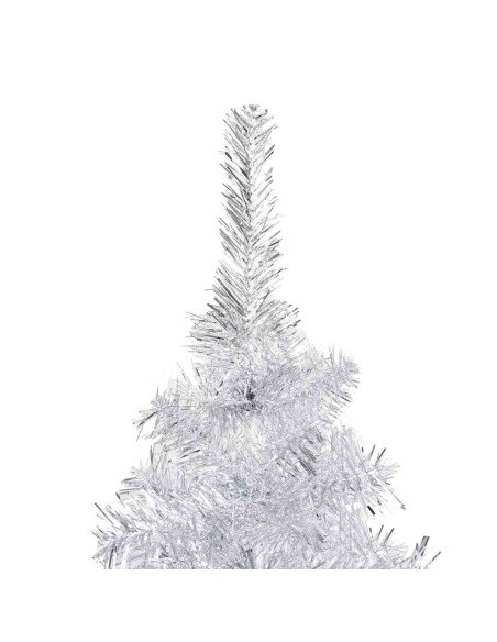 Albero di Natale Preilluminato con Palline Argento 180 cm PET