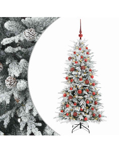 Albero di Natale Artificiale con Rami Pieghevoli 150 cm 150 LED