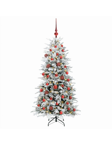 Albero di Natale Artificiale con Rami Pieghevoli 150 cm 150 LED