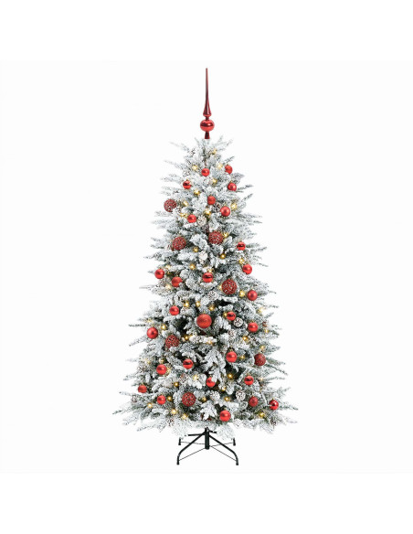 Albero di Natale Artificiale con Rami Pieghevoli 150 cm 150 LED