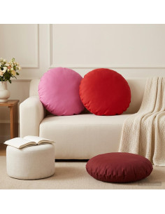 Cuscino 2 pz HEERLEN Rosso Vino Ø 50 cm Poliestere