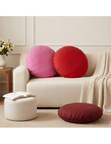 Cuscino 2 pz HEERLEN Rosso Vino Ø 50 cm Poliestere