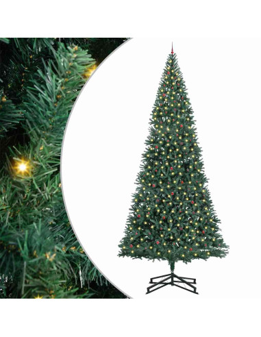 Albero di Natale Artificiale Pre-illuminato con Set di Palline