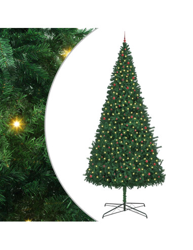 Albero di Natale con luci a corde decorative Verde 400 cm PVC