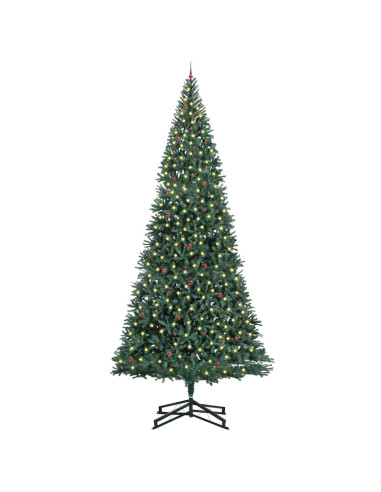 Albero di Natale Artificiale Pre-illuminato con Set di Palline