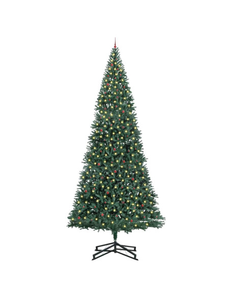 Albero di Natale Artificiale Pre-illuminato con Set di Palline
