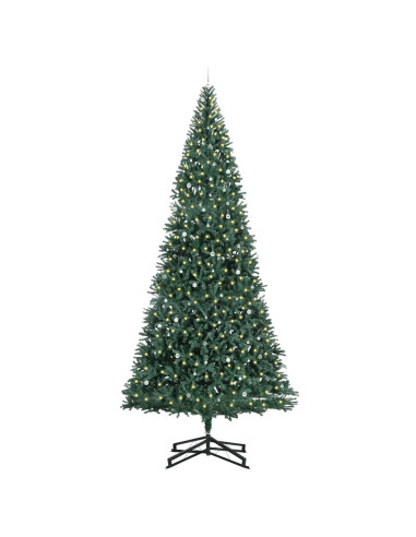 Albero di Natale Artificiale Pre-illuminato con Set di Palline