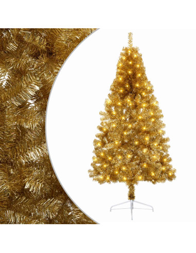 Albero di Natale Artificiale con Rami Pieghevoli 150 cm 150 LED