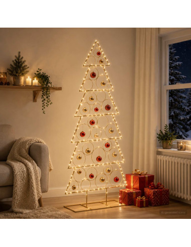 Albero di Natale in metallo con supporto KUOPIO 180 cm Acciaio
