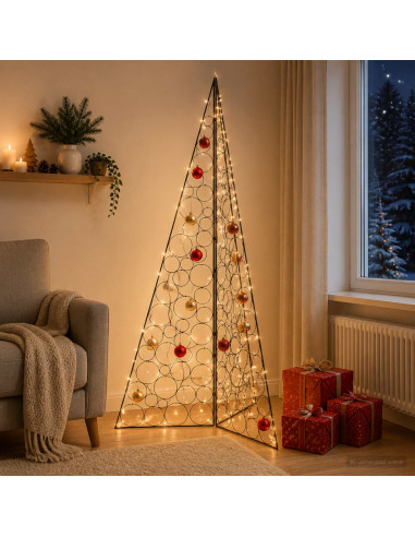Albero di Natale in metallo KUOPIO 210 cm Acciaio Nero
