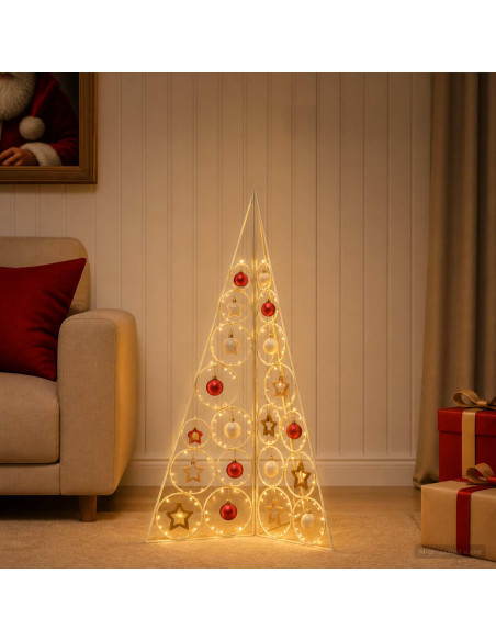 Albero di Natale in metallo KUOPIO 100 cm Acciaio Bianco