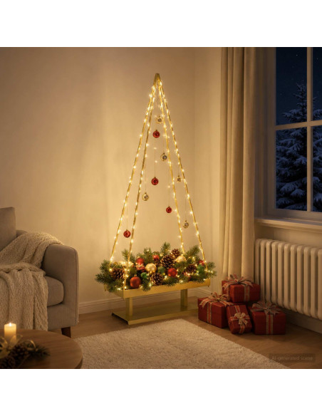 Albero di Natale in metallo con supporto KUOPIO 125 cm Acciaio
