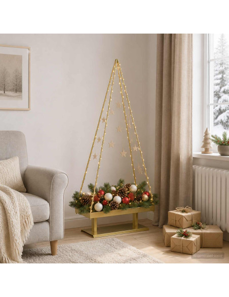Albero di Natale in metallo con supporto KUOPIO 150 cm Acciaio