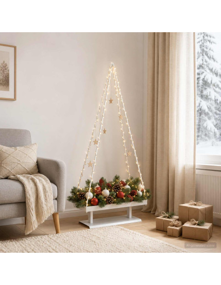Albero di Natale in metallo con supporto KUOPIO 150 cm Acciaio