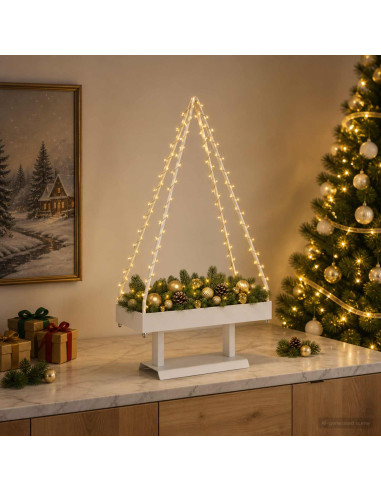Albero di Natale in metallo con supporto KUOPIO 60 cm Acciaio