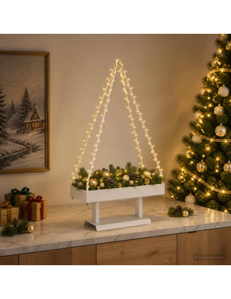Albero di Natale in metallo con supporto KUOPIO 60 cm Acciaio