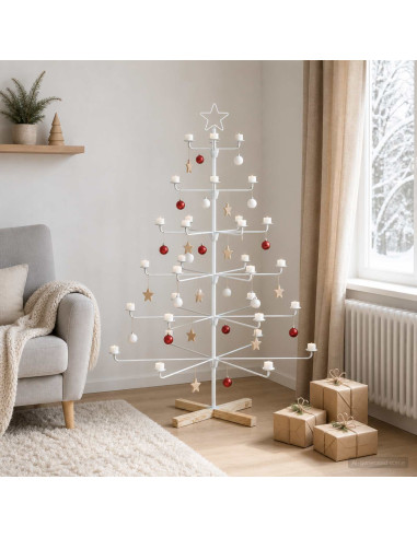 Albero di Natale in Metallo con Supporto KUOPIO 150 cm Acciaio