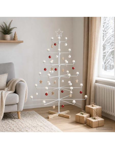 Albero di Natale in Metallo con Supporto KUOPIO 150 cm Acciaio