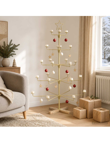 Albero di Natale in Metallo con Supporto KUOPIO 125 cm Acciaio