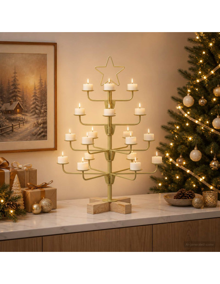 Albero di Natale in Metallo con Supporto KUOPIO 60 cm Acciaio