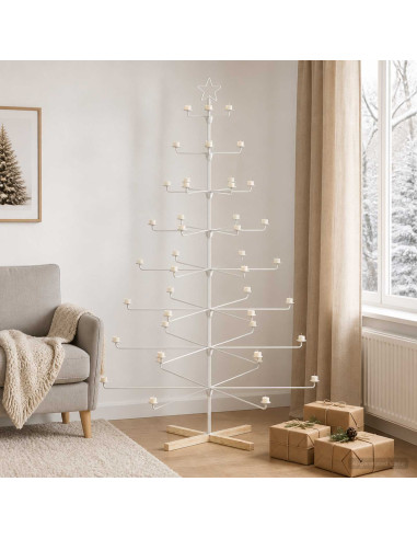 Albero di Natale in Metallo con Supporto KUOPIO 210 cm Acciaio