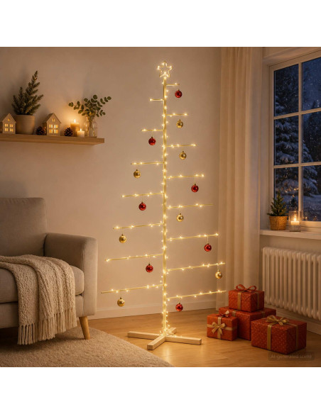 Albero di Natale in metallo con supporto KUOPIO 210 cm Acciaio