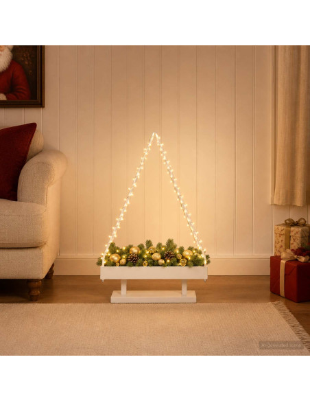 Albero di Natale in metallo con supporto KUOPIO 90 cm Acciaio