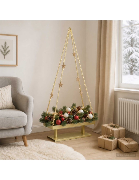 Albero di Natale in metallo con supporto KUOPIO 125 cm Acciaio